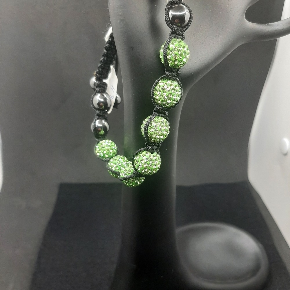 Hematite and Shamballa Sworovski Elements Bracelet Unisex New